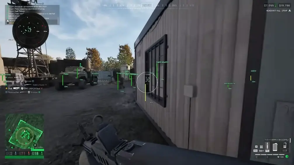 Battlefield 6 objective area with health bars and distance ESP.